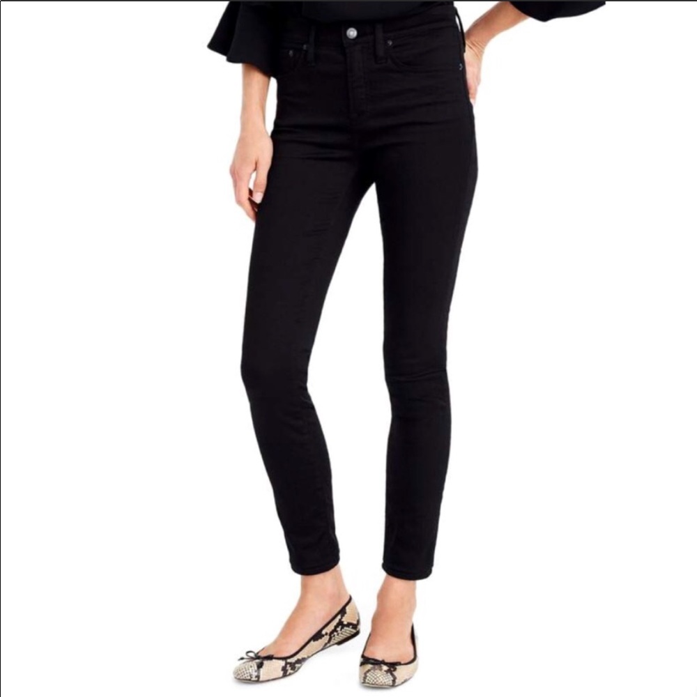 J. CREW 8” Toothpick Black High Rise Skinny Jeans!
